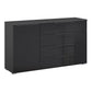Rauch Novus Large 1 Door 4 Drawer Chest With Glass in Graphite - W140cm