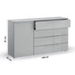 Rauch Novus Large 1 Door 4 Drawer Chest With Glass in Silk Grey - W140cm - Dimensions