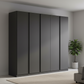 Rauch Novus Monostar Metallic Grey Decor 5 Door Hinged Wardrobe  W226cm Height 210cm