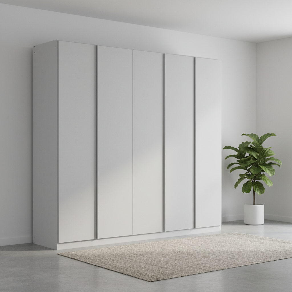 Rauch Novus Silk Grey 5 Door Hinged Wardrobe  W226cm Height 210cm