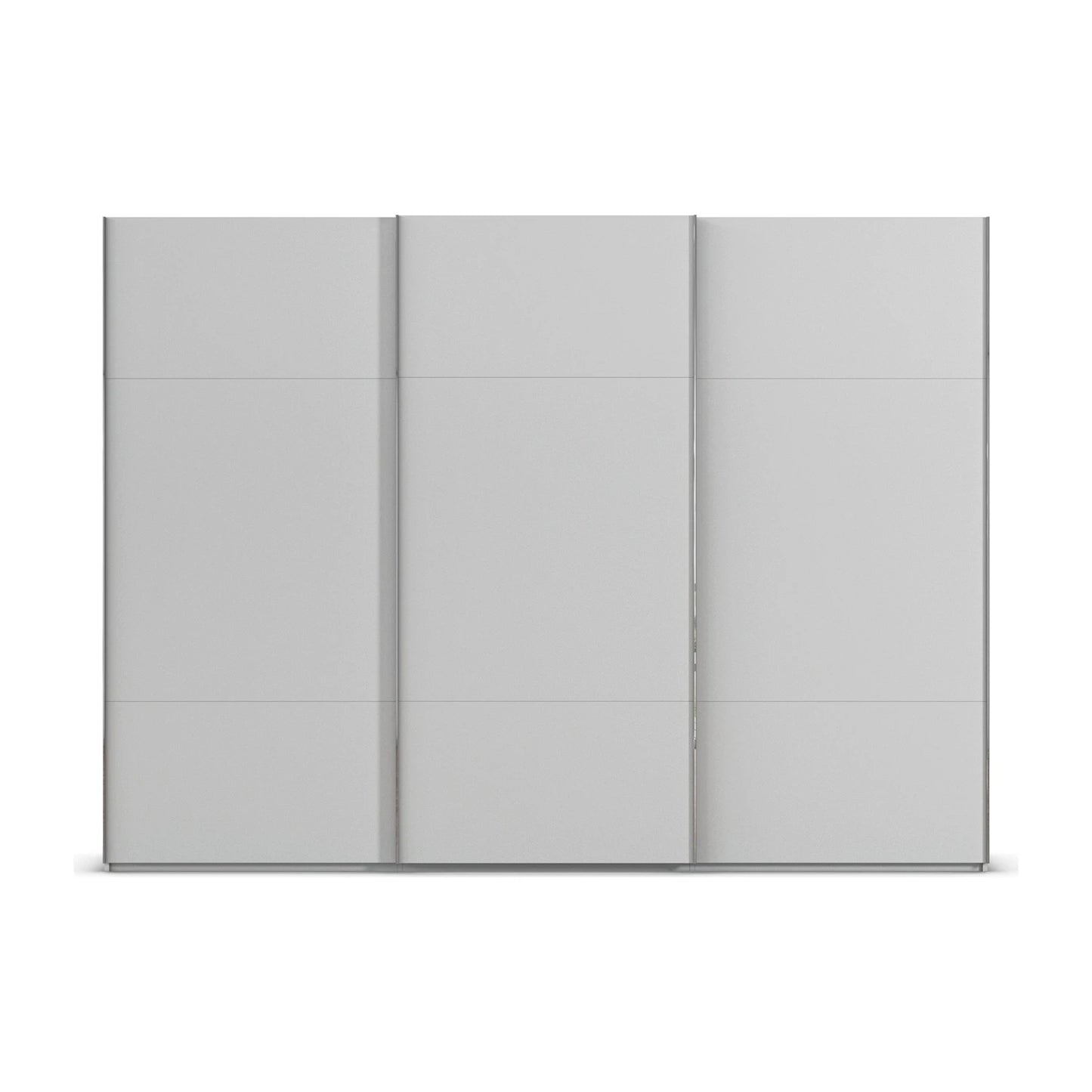 Front view of Rauch Contido 3 Door Sliding Wardrobe in Silk Grey