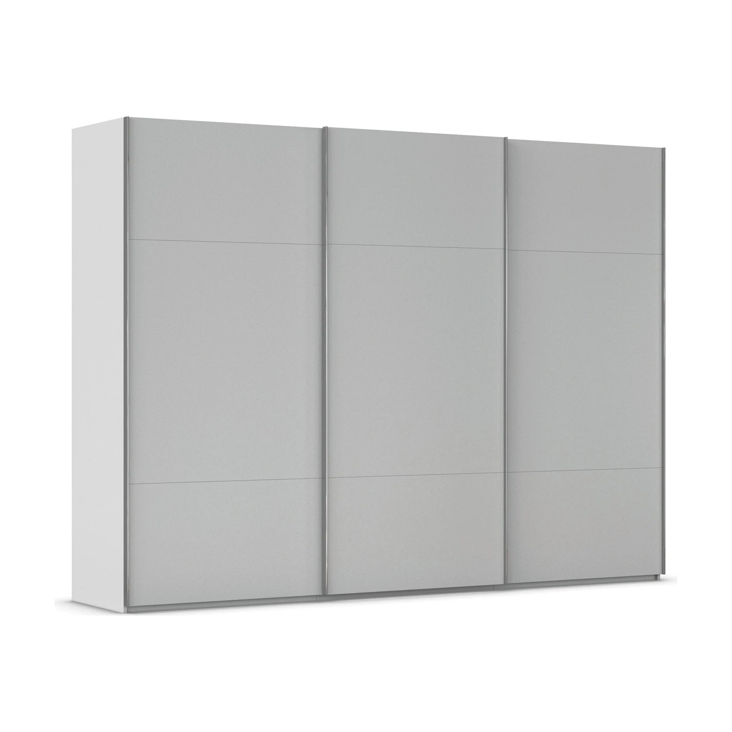Large 3m Gray wardrobe with sliding doors on a white background
