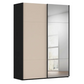 Rauch Orange Plus Contido Sliding two door wardrobe with mirror and black handles