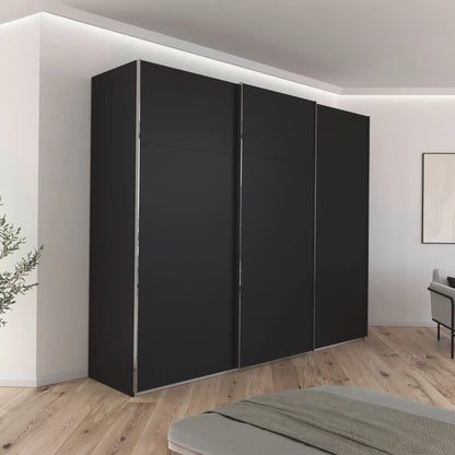 Rauch Orange Plus Contido Large 3 Door Sliding Wardrobe in Black Colour 