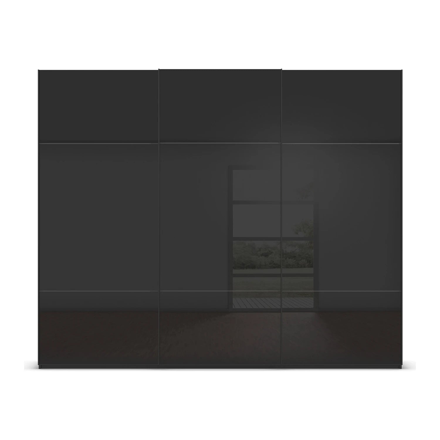Rauch Contido Premium Sliding Door wardrobe in Black Glass finish