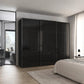 Rauch Orange Plus Contido Large 3 Door Sliding Wardrobe in Black Glass Colour 