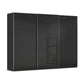 Rauch Orange plus Contido 3 Door Black Glass front Sliding Wardrobe 