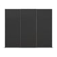 A modern three-panel sliding wardrobe door set in a matte dark charcoal gray finish, shown against a plain white background.