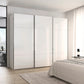 Rauch Orange Plus Contido White Glass Front  Large three door sliding Wardrobe 
