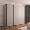 Rauch Orange Plus Contido Matt Silk Grey  Large 3 Door Sliding Wardrobe with Black Handles