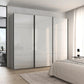 Rauch Orange Plus Contido Silk Grey Glass Large 3 Door Sliding Wardrobe with Black Handles