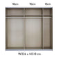Rauch Freja Glass Door Sliding Wardrobe internal compartments with Dimensions