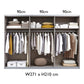 Rauch Freja Glass Door Sliding Wardrobe internal compartments with Dimensions lifestyle image