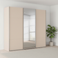Rauch Orange Plus Contido Large 3 Door Sliding Wardrobe in Champagne Colour With Middle Mirror Door