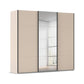 Rauch Contido 3 Door Sliding Wardrobe in Champagne with black handle strips
