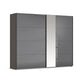 Cairns Graphite and Basalt Glass Sliding Door Wardrobe with Mirror