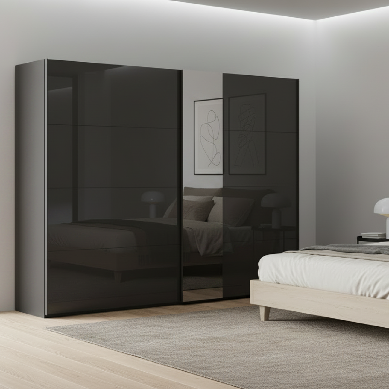 Rauch Graphite Perth Sliding Door Wardrobe