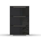 Rauch Perth 3 Drawer Basalt Glass Bedside Table - Front view
