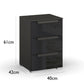 Rauch Perth 3 Drawer Basalt Glass Bedside Table - Dimensions