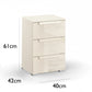Angled View Rauch Perth 3 Drawer Champagne Glass Bedside Table - Home Of Wardrobes