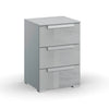 Rauch Perth 3 Drawer Silk Grey Glass Bedside Table 