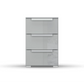 Rauch Perth 3 Drawer Silk Grey Glass Bedside Table - Front view