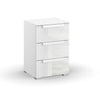 Rauch Perth 3 Drawer White Glass Bedside Table 