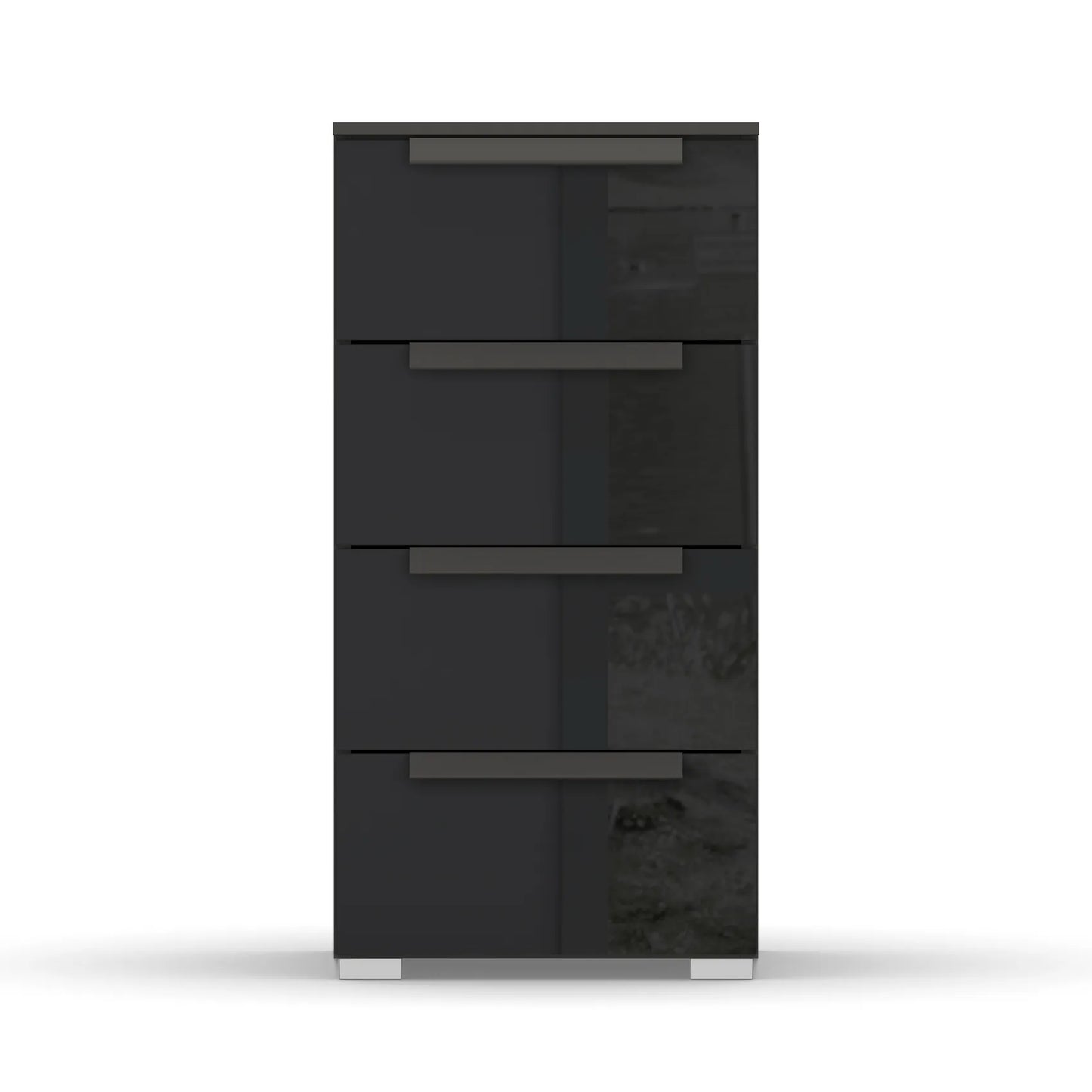 Rauch Perth 4 Drawer Basalt Glass Narrow Chest - Front view