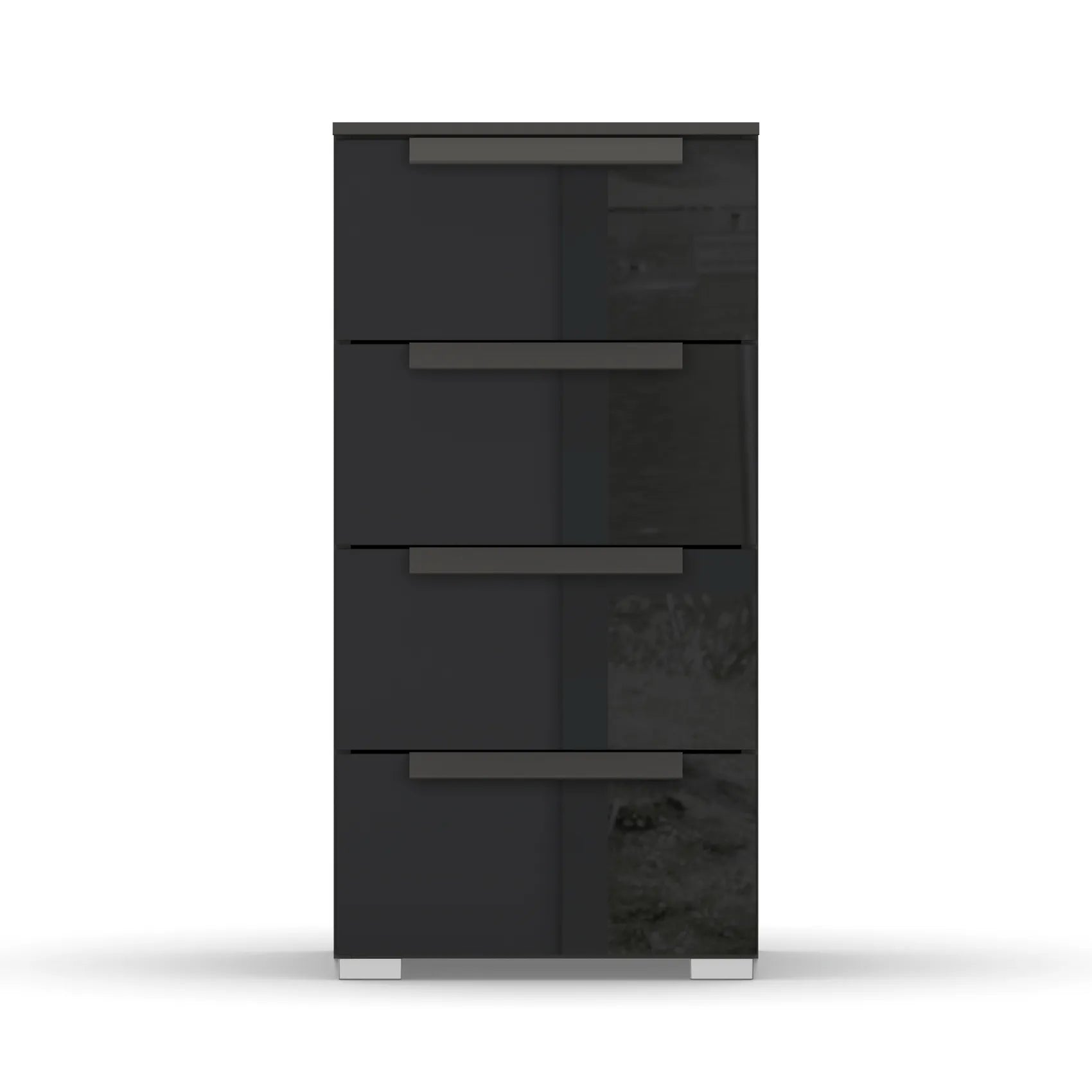 Rauch Perth 4 Drawer Basalt Glass Narrow Chest - Front view