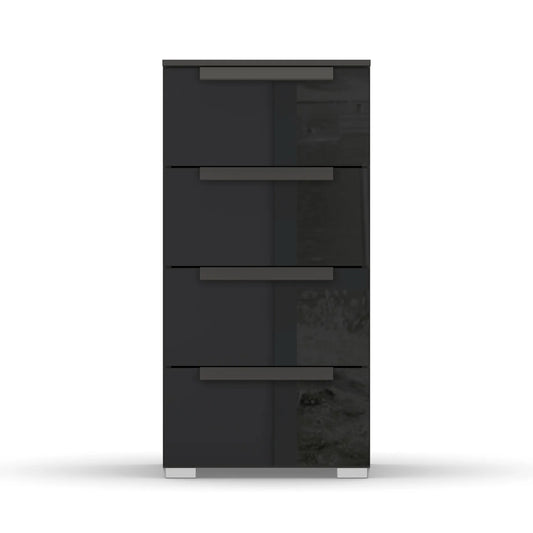 Rauch Perth 4 Drawer Basalt Glass Narrow Chest - Front view