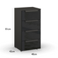 Rauch Perth 4 Drawer Basalt Glass Narrow Chest - Dimensions