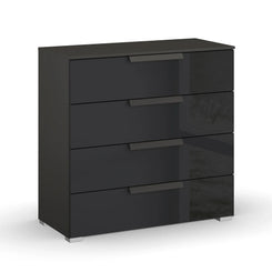 Rauch Perth 4 Drawer Basalt Glass Wide Chest 