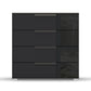 Rauch Perth 4 Drawer Basalt Glass Wide Chest - Front view