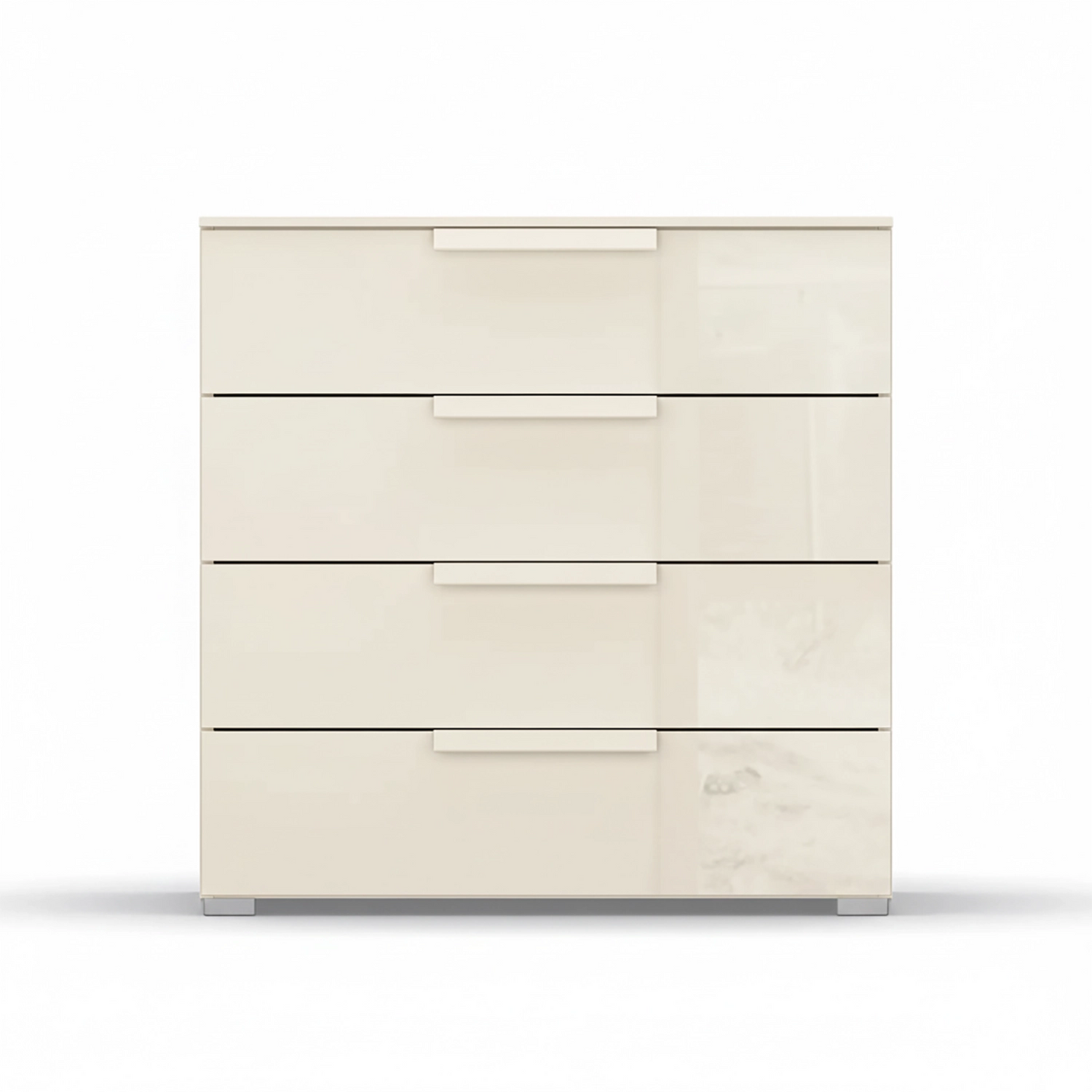 Front View of Rauch Perth 4 Drawer Champagne Glass Wide Chest