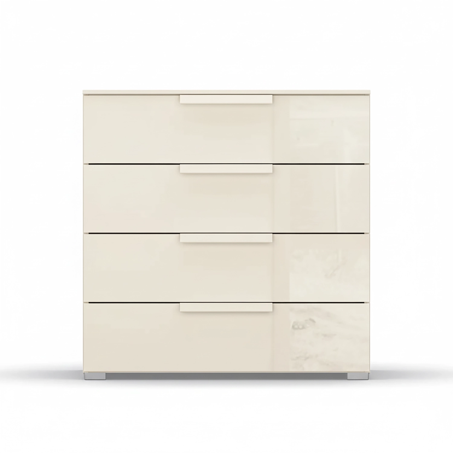 Front View of Rauch Perth 4 Drawer Champagne Glass Wide Chest
