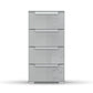 Rauch Perth 4 Drawer Silk Grey Glass Narrow Chest - Front view
