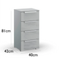 Rauch Perth 4 Drawer Silk Grey Glass Narrow Chest - Dimensions