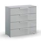 Rauch Perth 4 Drawer Silk Grey Glass Wide Chest 