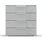 Rauch Perth 4 Drawer Silk Grey Glass Wide Chest - Front view