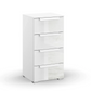 Rauch Perth 4 Drawer White Glass Narrow Chest 