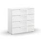 Rauch Perth 4 Drawer White Glass Wide Chest - 