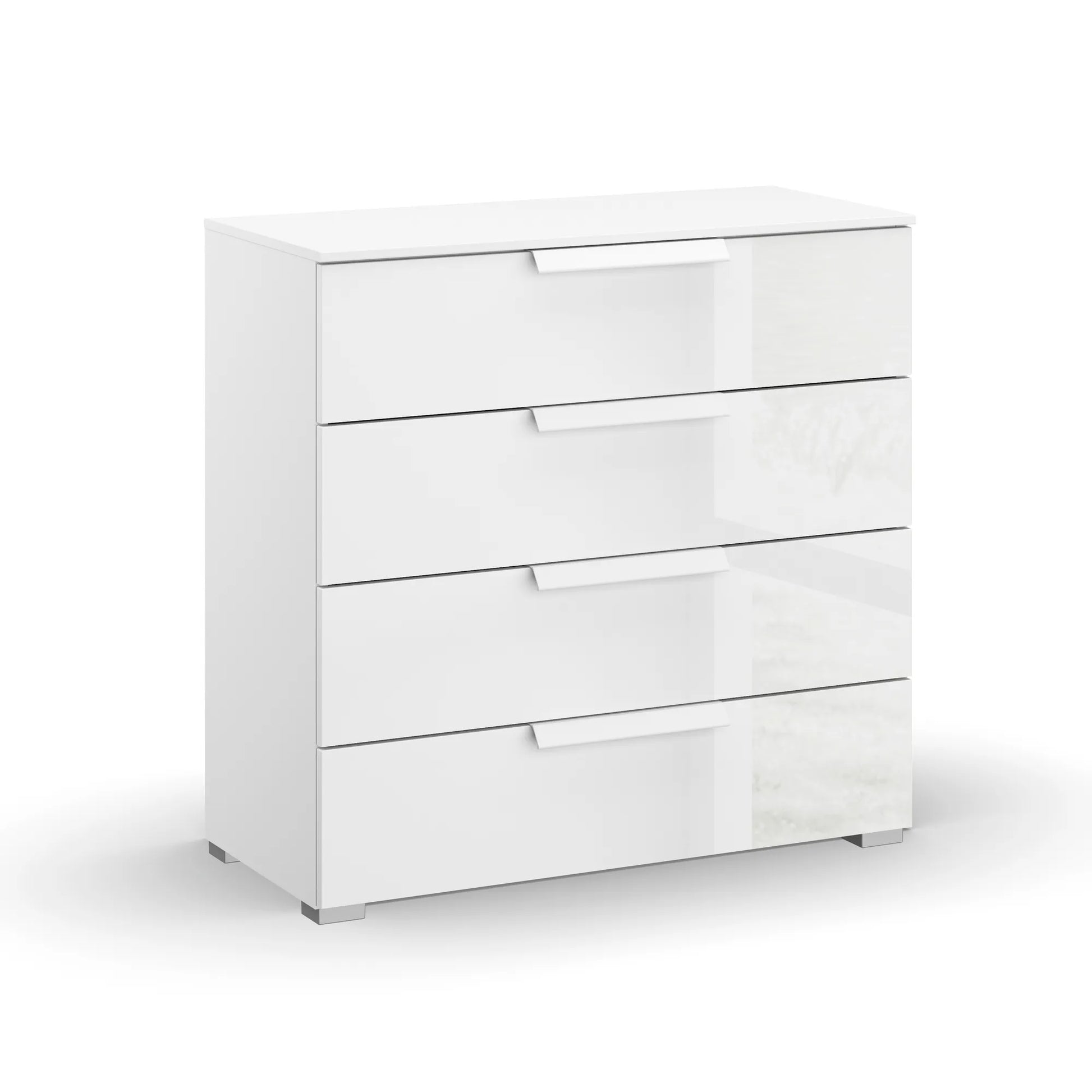 Rauch Perth 4 Drawer White Glass Wide Chest - 