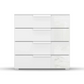 Rauch Perth 4 Drawer White Glass Wide Chest - Front view