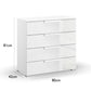 Rauch Perth 4 Drawer White Glass Wide Chest - Dimensions