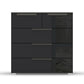 Rauch Perth 5 Drawer Basalt Glass Chest - Front view