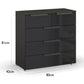Rauch Perth 5 Drawer Basalt Glass Chest - Dimensions