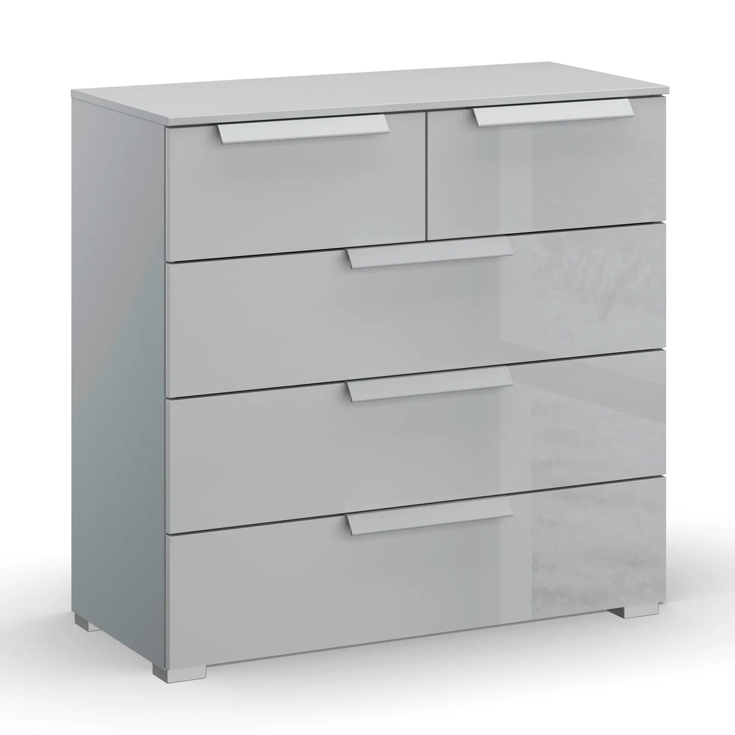 Rauch Perth 5 Drawer Silk Grey Glass Chest 