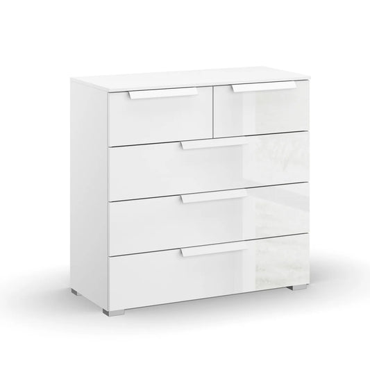 Rauch Perth 5 Drawer White Glass Chest 
