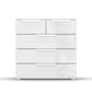 Rauch Perth 5 Drawer White Glass Chest - Front view
