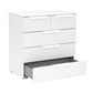 Rauch Perth 5 Drawer White Glass Chest - Bottom Drawer view